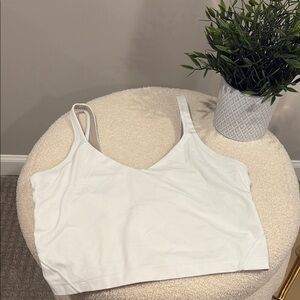 Lululemon Athletica White Fitted Crop Camisole Tank Top